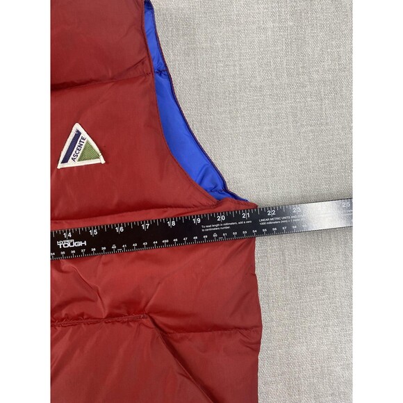 Vintage Ascente Down Puffer Vest Mens Small Red Blue Outdoor Ski Puffy 80s USA - Picture 5 of 14